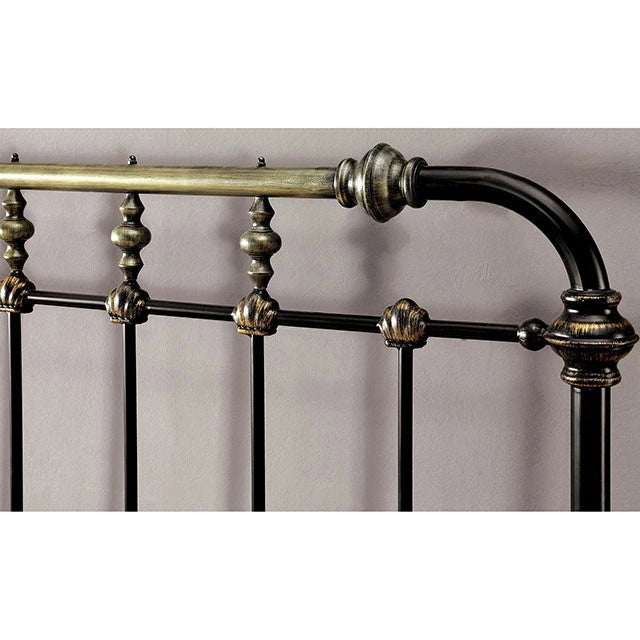 RIANA Antique Black Metal E.King, Full, Queen, & Twin Bed